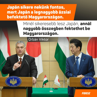 Magyarország és Japán érdekelt egymás sikerében – jelentette ki Orbán Viktor miniszt…