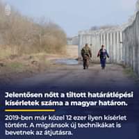 Jelentősen nőtt a tiltott határátlépési kísérletek száma a magyar határon. 2019-ben …