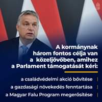 A kormánynak három fontos célja van a közeljövőben, amihez a Parlament támogatását k…