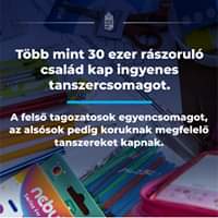 Több mint 30 ezer rászoruló család kap ingyenes tanszercsomagot.