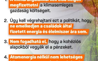 A klímavédelem kapcsán van négy szempontunk, ami alapján Magyarország álláspontját m…