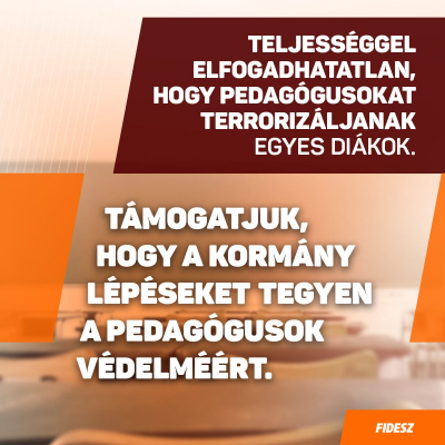 Teljességgel elfogadhatatlan, hogy pedagógusokat terrorizáljanak egyes diákok.